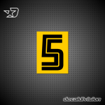 Reflective Number Sticker 5 - Inline